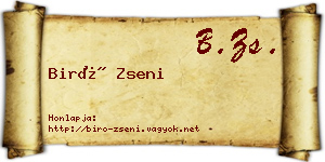 Biró Zseni névjegykártya