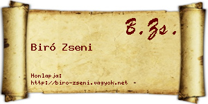 Biró Zseni névjegykártya